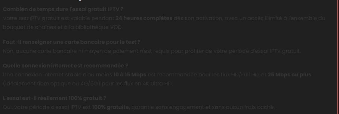 Questions fréquentes sur un essai IPTV gratuit